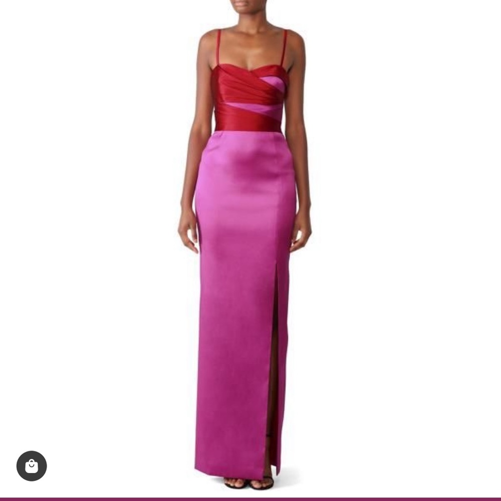 MARCHESA Notte Two Tone Mikado Gown
